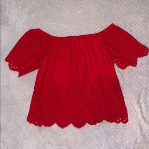 Off the Shoulder Red Top